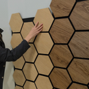 Revestimento Acústico Artesanal Pinus 18mm · Poliuretano com MDF