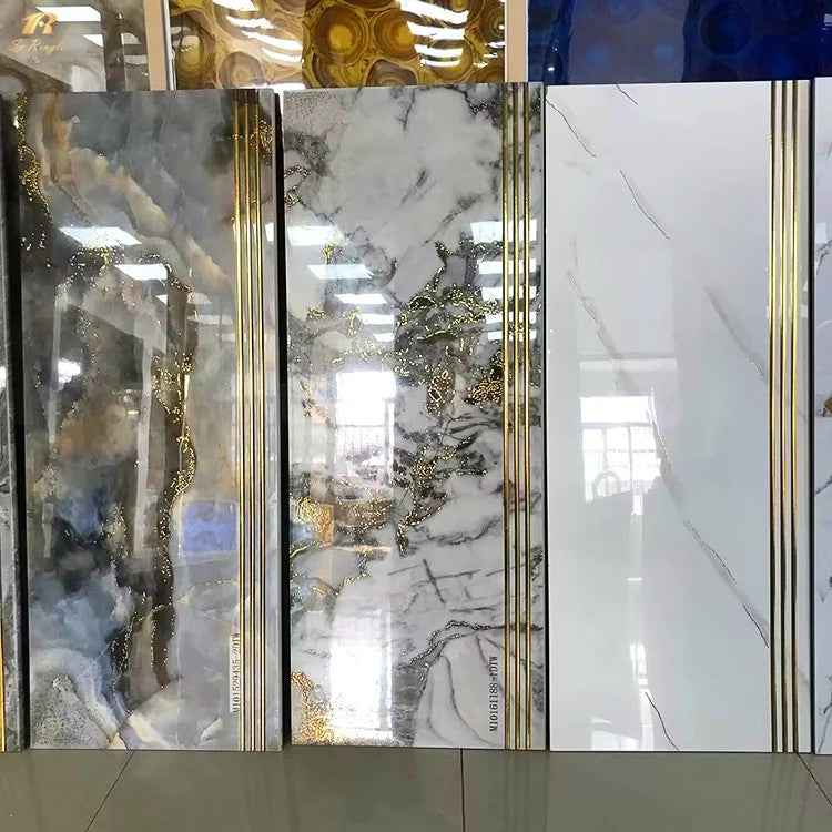 5 Metros Fita Parede Revestimento Marmore Interno Impermeavel Placas Paineis Decorativa Metalizada 3d (Dourado)