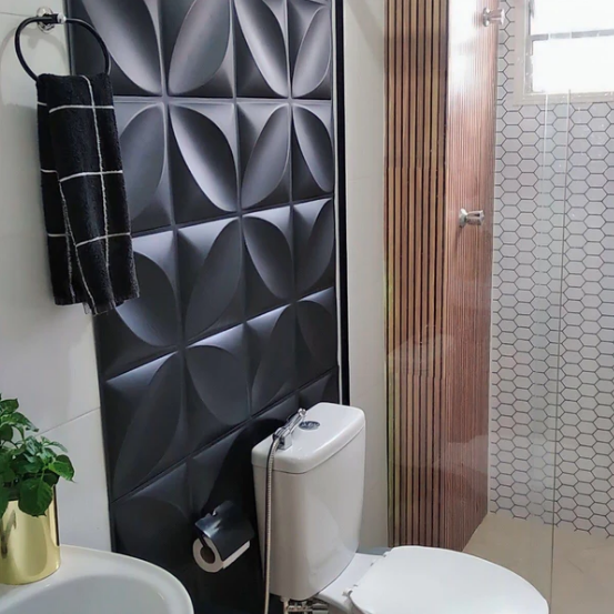 Placa 3D Mini Primaveira autoadesiva 25x25CM Revestimento Decorativo para parede.