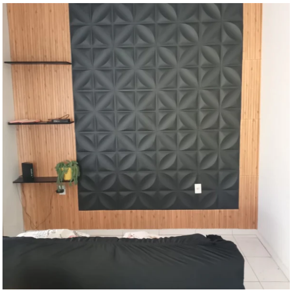 Placa 3D Mini Primaveira autoadesiva 50x50CM Revestimento Decorativo para parede.