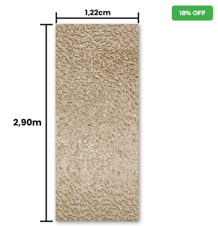 Revestimento Efeito Metálico Martelado Prata Interno 2,90m x 1,22m