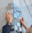 Revestimento Inox Silver 30x30 Autocolante 3mm · Alumínio