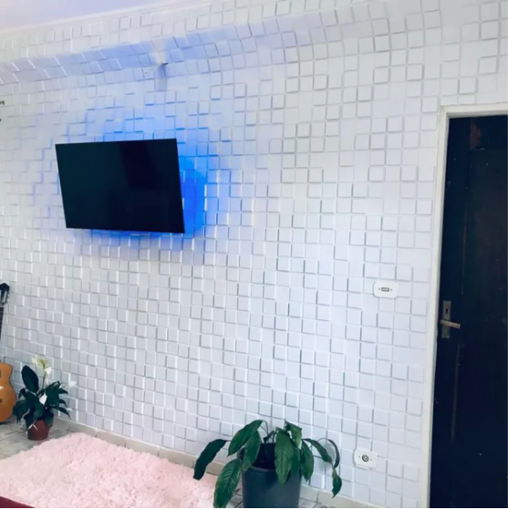 Placa 3D Pixel Autoadesiva - 50x50 Revestimento decorativo de parede.