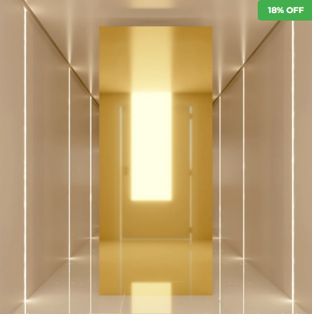 Revestimento Efeito Metálico Espelhado Dourado Interno 2,90m x 1,22m