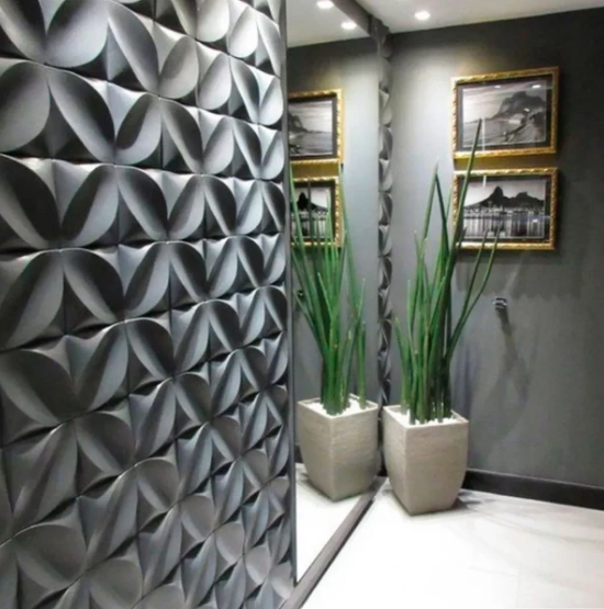 Placa 3D Mini Primaveira autoadesiva 25x25CM Revestimento Decorativo para parede.