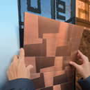 Revestimento Inox Bronze 30x30 Autocolante 3mm · Alumínio