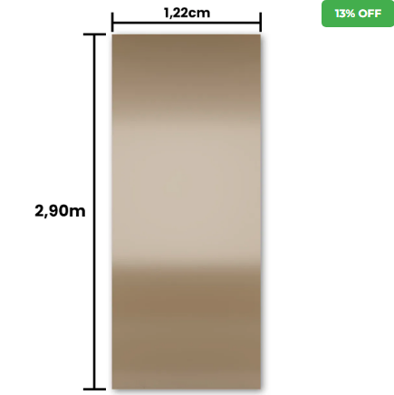 Revestimento Efeito Metálico Escovado Prata Interno 2,90m x 1,22m