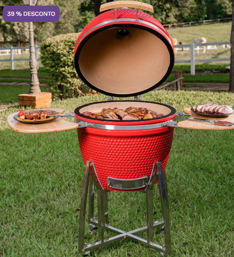 Churrasqueira Kamado Vermelha Artemano Super 24 Polegadas