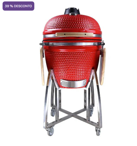 Churrasqueira Kamado Vermelha Artemano Super 24 Polegadas