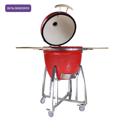 Churrasqueira Kamado Vermelha Artemano Super 24 Polegadas