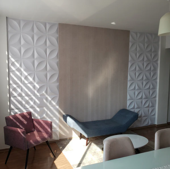 Placa 3D Mini Primaveira autoadesiva 25x25CM Revestimento Decorativo para parede.