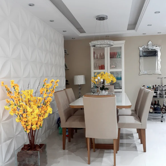 Placa 3D Mini Primaveira autoadesiva 25x25CM Revestimento Decorativo para parede.