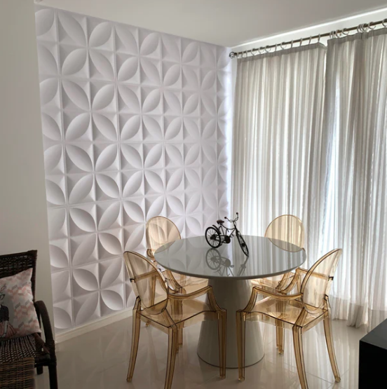 Placa 3D Mini Primaveira autoadesiva 25x25CM Revestimento Decorativo para parede.