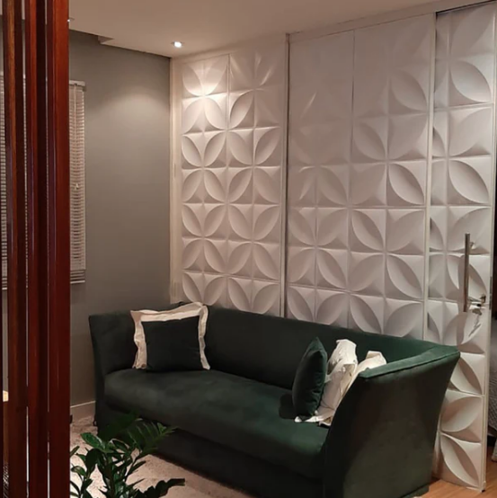 Placa 3D Mini Primaveira autoadesiva 25x25CM Revestimento Decorativo para parede.