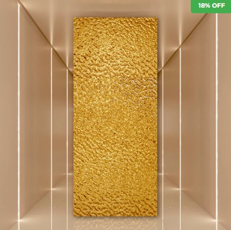 Revestimento Efeito Metálico Martelado Dourado Interno 2,90m x 1,22m