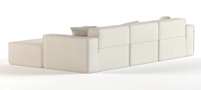 Sofá Modular Pelion 3 Lugares com 1 Chaise - Sofá na caixa