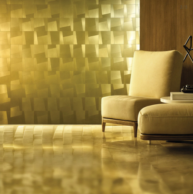 Revestimento Inox Gold 30x30 Autocolante 3mm · Alumínio