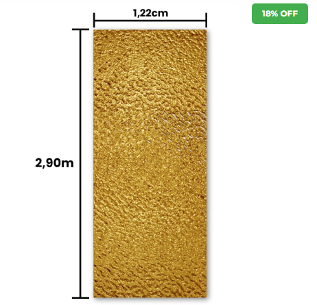 Revestimento Efeito Metálico Martelado Dourado Interno 2,90m x 1,22m