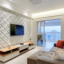 Placa 3D Mini Primaveira autoadesiva 25x25CM Revestimento Decorativo para parede.