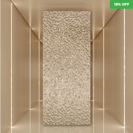 Revestimento Efeito Metálico Martelado Prata Interno 2,90m x 1,22m