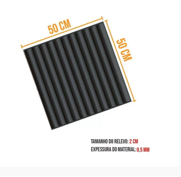 Placa 3D Ripada Autoadesiva - 50x50CM Revestimento decorativo de parede.